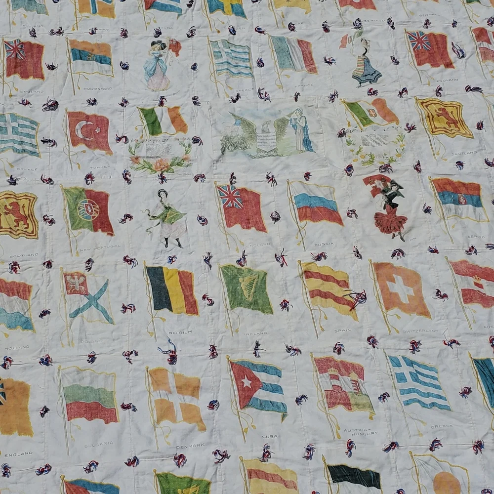 Vintage Handmade Tabacco Silks quilt - Picture 2 of 7